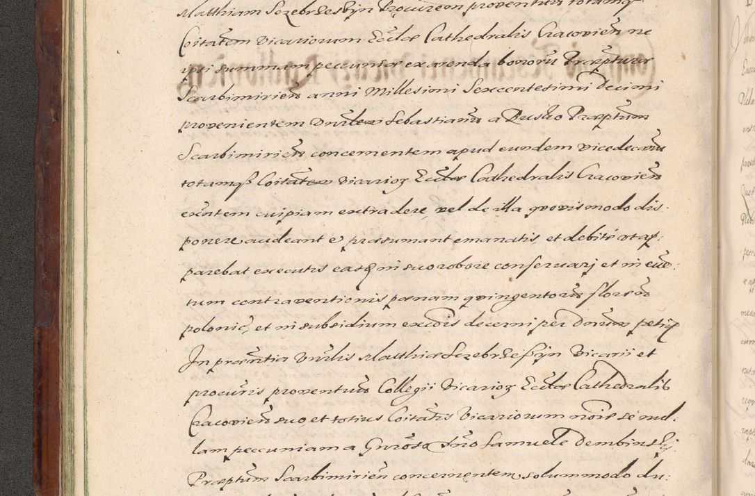 Zdjęcie nr 54 dla obiektu archiwalnego: Acta actorum causarum sententiarum tam diffinitiuarum quam interloquutorisrum decretorum obligationum quietationum procuratorum constitutionum etc. etc. coram Reverendo Domino Paulo Dembski Dei et Apostolice Sedis Gratia Episcopalo Dicensis Suffraganeo Canonico Vicario in Spiritualibus et Officiali Generali Cracoviensis ad Annum Domini Millesimum Sexcentesimum Undecimum cuius indictio octava pontificatus Sanctissimi Domini Nostri Domini Pauli Divina Providentia Papae Vti foeliciter continuantur