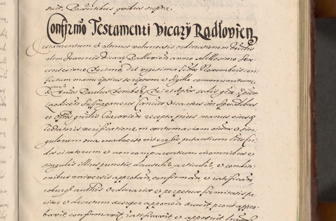 Zdjęcie nr 53 dla obiektu archiwalnego: Acta actorum causarum sententiarum tam diffinitiuarum quam interloquutorisrum decretorum obligationum quietationum procuratorum constitutionum etc. etc. coram Reverendo Domino Paulo Dembski Dei et Apostolice Sedis Gratia Episcopalo Dicensis Suffraganeo Canonico Vicario in Spiritualibus et Officiali Generali Cracoviensis ad Annum Domini Millesimum Sexcentesimum Undecimum cuius indictio octava pontificatus Sanctissimi Domini Nostri Domini Pauli Divina Providentia Papae Vti foeliciter continuantur