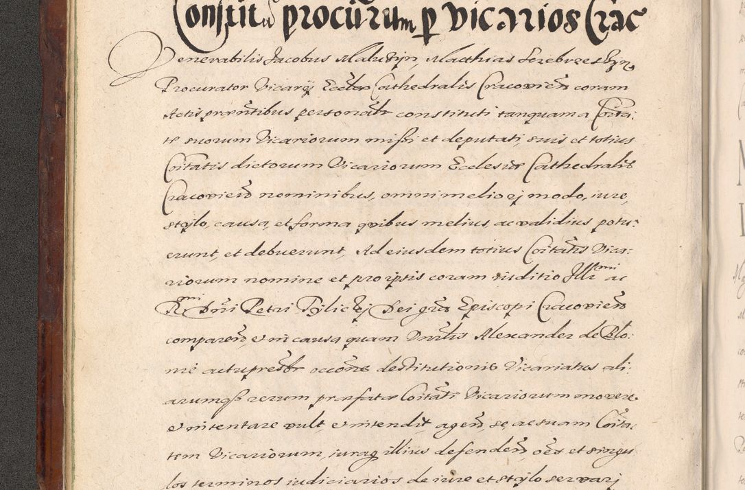 Zdjęcie nr 34 dla obiektu archiwalnego: Acta actorum causarum sententiarum tam diffinitiuarum quam interloquutorisrum decretorum obligationum quietationum procuratorum constitutionum etc. etc. coram Reverendo Domino Paulo Dembski Dei et Apostolice Sedis Gratia Episcopalo Dicensis Suffraganeo Canonico Vicario in Spiritualibus et Officiali Generali Cracoviensis ad Annum Domini Millesimum Sexcentesimum Undecimum cuius indictio octava pontificatus Sanctissimi Domini Nostri Domini Pauli Divina Providentia Papae Vti foeliciter continuantur