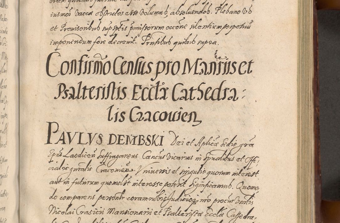 Zdjęcie nr 375 dla obiektu archiwalnego: Acta actorum causarum sententiarum tam diffinitiuarum quam interloquutorisrum decretorum obligationum quietationum procuratorum constitutionum etc. etc. coram Reverendo Domino Paulo Dembski Dei et Apostolice Sedis Gratia Episcopalo Dicensis Suffraganeo Canonico Vicario in Spiritualibus et Officiali Generali Cracoviensis ad Annum Domini Millesimum Sexcentesimum Undecimum cuius indictio octava pontificatus Sanctissimi Domini Nostri Domini Pauli Divina Providentia Papae Vti foeliciter continuantur