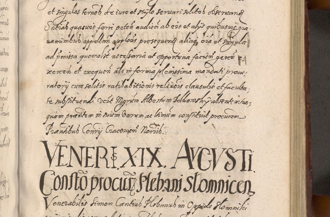 Zdjęcie nr 369 dla obiektu archiwalnego: Acta actorum causarum sententiarum tam diffinitiuarum quam interloquutorisrum decretorum obligationum quietationum procuratorum constitutionum etc. etc. coram Reverendo Domino Paulo Dembski Dei et Apostolice Sedis Gratia Episcopalo Dicensis Suffraganeo Canonico Vicario in Spiritualibus et Officiali Generali Cracoviensis ad Annum Domini Millesimum Sexcentesimum Undecimum cuius indictio octava pontificatus Sanctissimi Domini Nostri Domini Pauli Divina Providentia Papae Vti foeliciter continuantur