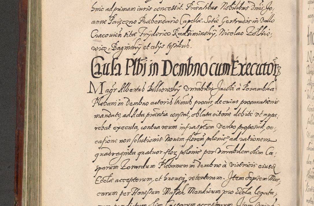 Zdjęcie nr 284 dla obiektu archiwalnego: Acta actorum causarum sententiarum tam diffinitiuarum quam interloquutorisrum decretorum obligationum quietationum procuratorum constitutionum etc. etc. coram Reverendo Domino Paulo Dembski Dei et Apostolice Sedis Gratia Episcopalo Dicensis Suffraganeo Canonico Vicario in Spiritualibus et Officiali Generali Cracoviensis ad Annum Domini Millesimum Sexcentesimum Undecimum cuius indictio octava pontificatus Sanctissimi Domini Nostri Domini Pauli Divina Providentia Papae Vti foeliciter continuantur