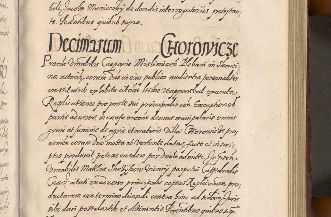 Zdjęcie nr 265 dla obiektu archiwalnego: Acta actorum causarum sententiarum tam diffinitiuarum quam interloquutorisrum decretorum obligationum quietationum procuratorum constitutionum etc. etc. coram Reverendo Domino Paulo Dembski Dei et Apostolice Sedis Gratia Episcopalo Dicensis Suffraganeo Canonico Vicario in Spiritualibus et Officiali Generali Cracoviensis ad Annum Domini Millesimum Sexcentesimum Undecimum cuius indictio octava pontificatus Sanctissimi Domini Nostri Domini Pauli Divina Providentia Papae Vti foeliciter continuantur