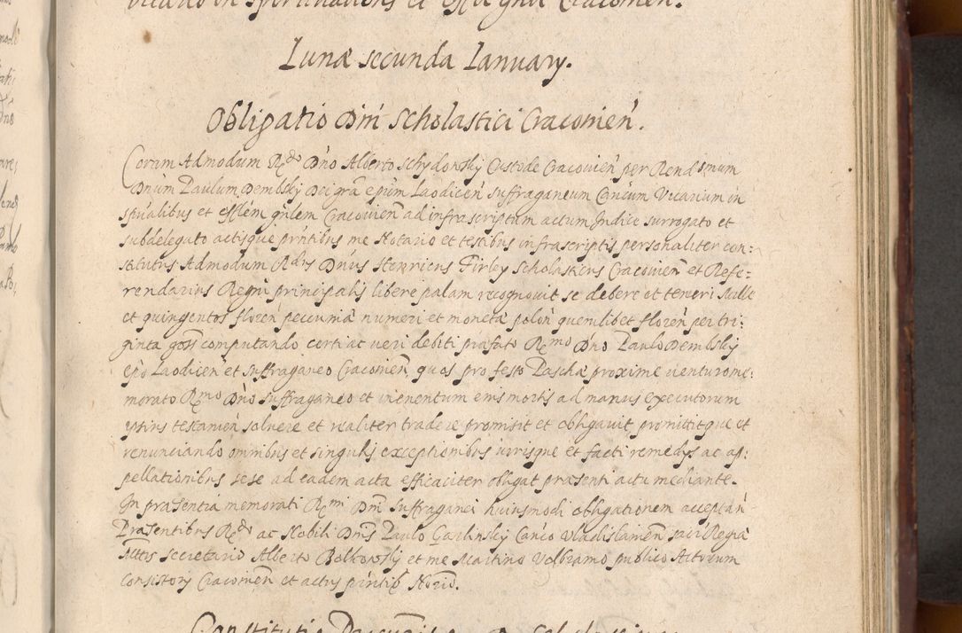 Zdjęcie nr 597 dla obiektu archiwalnego: Acta actorum causarum sententiarum tam diffinitiuarum quam interloquutorisrum decretorum obligationum quietationum procuratorum constitutionum etc. etc. coram Reverendo Domino Paulo Dembski Dei et Apostolice Sedis Gratia Episcopalo Dicensis Suffraganeo Canonico Vicario in Spiritualibus et Officiali Generali Cracoviensis ad Annum Domini Millesimum Sexcentesimum Undecimum cuius indictio octava pontificatus Sanctissimi Domini Nostri Domini Pauli Divina Providentia Papae Vti foeliciter continuantur