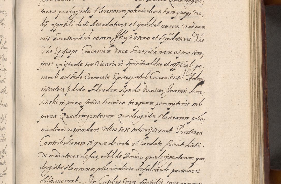 Zdjęcie nr 593 dla obiektu archiwalnego: Acta actorum causarum sententiarum tam diffinitiuarum quam interloquutorisrum decretorum obligationum quietationum procuratorum constitutionum etc. etc. coram Reverendo Domino Paulo Dembski Dei et Apostolice Sedis Gratia Episcopalo Dicensis Suffraganeo Canonico Vicario in Spiritualibus et Officiali Generali Cracoviensis ad Annum Domini Millesimum Sexcentesimum Undecimum cuius indictio octava pontificatus Sanctissimi Domini Nostri Domini Pauli Divina Providentia Papae Vti foeliciter continuantur