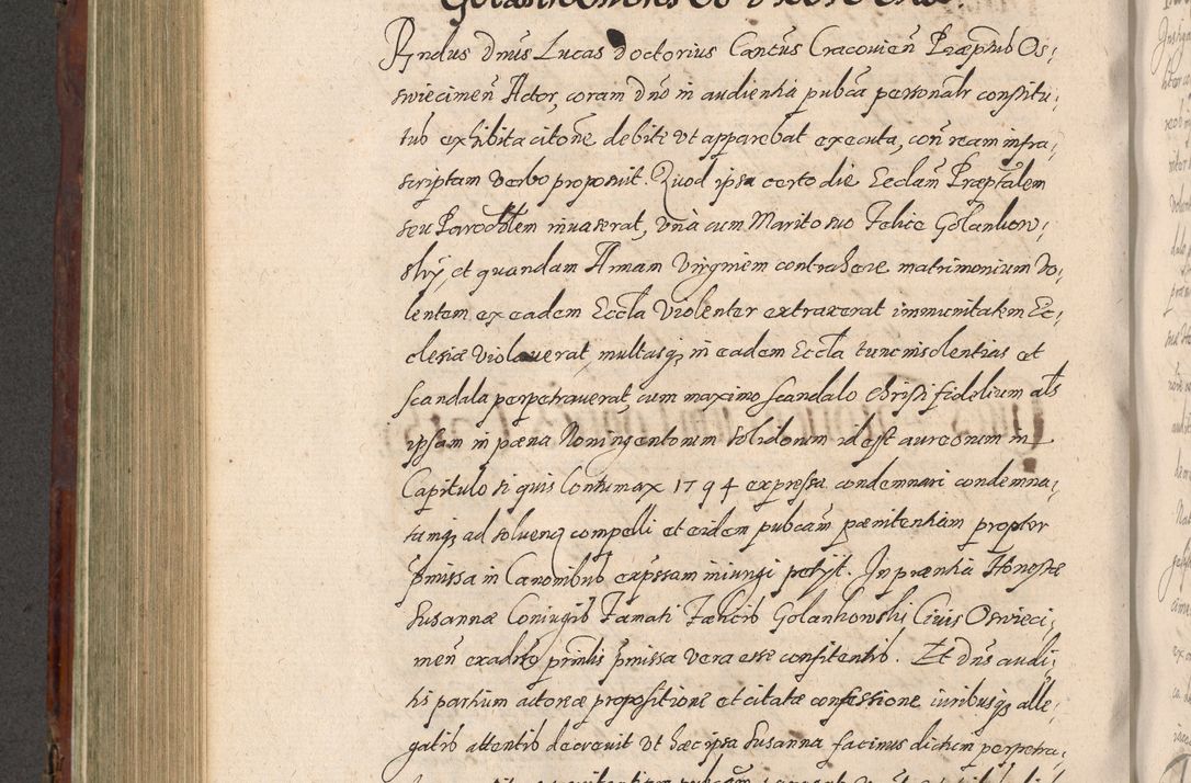 Zdjęcie nr 582 dla obiektu archiwalnego: Acta actorum causarum sententiarum tam diffinitiuarum quam interloquutorisrum decretorum obligationum quietationum procuratorum constitutionum etc. etc. coram Reverendo Domino Paulo Dembski Dei et Apostolice Sedis Gratia Episcopalo Dicensis Suffraganeo Canonico Vicario in Spiritualibus et Officiali Generali Cracoviensis ad Annum Domini Millesimum Sexcentesimum Undecimum cuius indictio octava pontificatus Sanctissimi Domini Nostri Domini Pauli Divina Providentia Papae Vti foeliciter continuantur