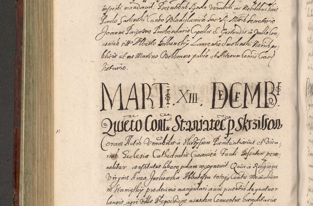 Zdjęcie nr 574 dla obiektu archiwalnego: Acta actorum causarum sententiarum tam diffinitiuarum quam interloquutorisrum decretorum obligationum quietationum procuratorum constitutionum etc. etc. coram Reverendo Domino Paulo Dembski Dei et Apostolice Sedis Gratia Episcopalo Dicensis Suffraganeo Canonico Vicario in Spiritualibus et Officiali Generali Cracoviensis ad Annum Domini Millesimum Sexcentesimum Undecimum cuius indictio octava pontificatus Sanctissimi Domini Nostri Domini Pauli Divina Providentia Papae Vti foeliciter continuantur