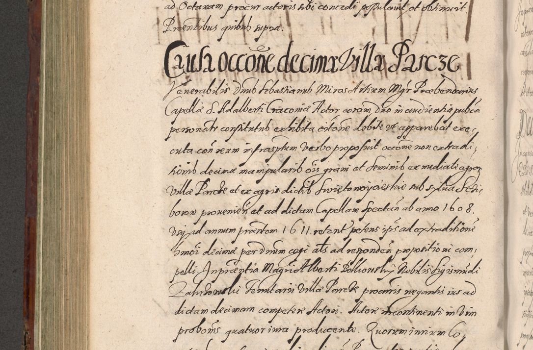 Zdjęcie nr 552 dla obiektu archiwalnego: Acta actorum causarum sententiarum tam diffinitiuarum quam interloquutorisrum decretorum obligationum quietationum procuratorum constitutionum etc. etc. coram Reverendo Domino Paulo Dembski Dei et Apostolice Sedis Gratia Episcopalo Dicensis Suffraganeo Canonico Vicario in Spiritualibus et Officiali Generali Cracoviensis ad Annum Domini Millesimum Sexcentesimum Undecimum cuius indictio octava pontificatus Sanctissimi Domini Nostri Domini Pauli Divina Providentia Papae Vti foeliciter continuantur