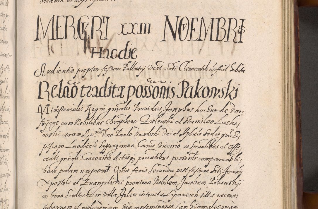 Zdjęcie nr 537 dla obiektu archiwalnego: Acta actorum causarum sententiarum tam diffinitiuarum quam interloquutorisrum decretorum obligationum quietationum procuratorum constitutionum etc. etc. coram Reverendo Domino Paulo Dembski Dei et Apostolice Sedis Gratia Episcopalo Dicensis Suffraganeo Canonico Vicario in Spiritualibus et Officiali Generali Cracoviensis ad Annum Domini Millesimum Sexcentesimum Undecimum cuius indictio octava pontificatus Sanctissimi Domini Nostri Domini Pauli Divina Providentia Papae Vti foeliciter continuantur