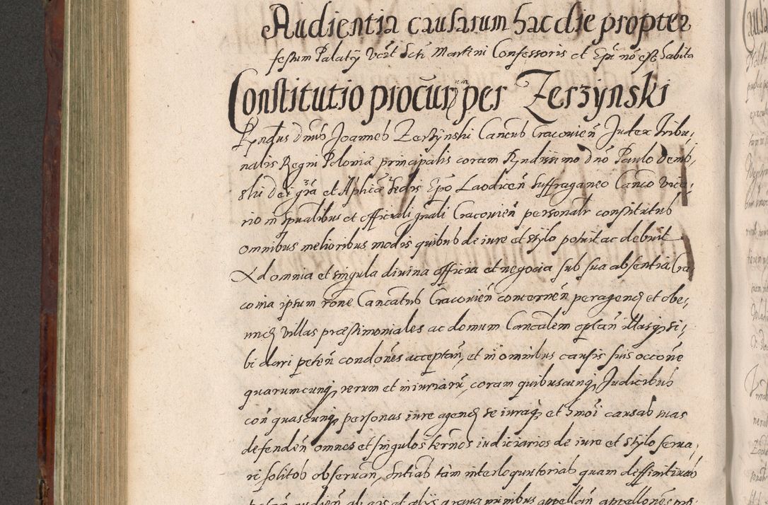 Zdjęcie nr 528 dla obiektu archiwalnego: Acta actorum causarum sententiarum tam diffinitiuarum quam interloquutorisrum decretorum obligationum quietationum procuratorum constitutionum etc. etc. coram Reverendo Domino Paulo Dembski Dei et Apostolice Sedis Gratia Episcopalo Dicensis Suffraganeo Canonico Vicario in Spiritualibus et Officiali Generali Cracoviensis ad Annum Domini Millesimum Sexcentesimum Undecimum cuius indictio octava pontificatus Sanctissimi Domini Nostri Domini Pauli Divina Providentia Papae Vti foeliciter continuantur