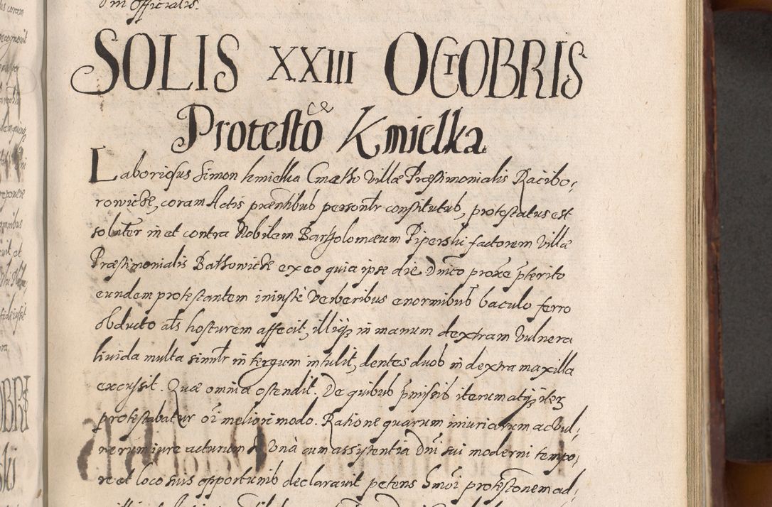 Zdjęcie nr 505 dla obiektu archiwalnego: Acta actorum causarum sententiarum tam diffinitiuarum quam interloquutorisrum decretorum obligationum quietationum procuratorum constitutionum etc. etc. coram Reverendo Domino Paulo Dembski Dei et Apostolice Sedis Gratia Episcopalo Dicensis Suffraganeo Canonico Vicario in Spiritualibus et Officiali Generali Cracoviensis ad Annum Domini Millesimum Sexcentesimum Undecimum cuius indictio octava pontificatus Sanctissimi Domini Nostri Domini Pauli Divina Providentia Papae Vti foeliciter continuantur