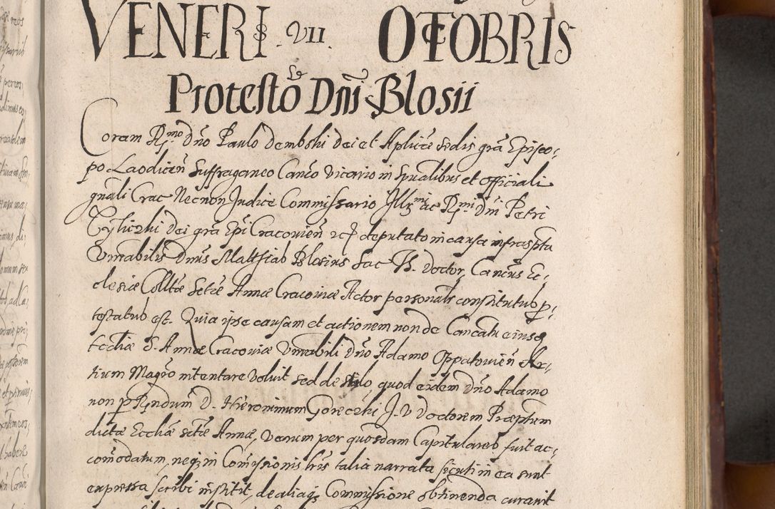 Zdjęcie nr 483 dla obiektu archiwalnego: Acta actorum causarum sententiarum tam diffinitiuarum quam interloquutorisrum decretorum obligationum quietationum procuratorum constitutionum etc. etc. coram Reverendo Domino Paulo Dembski Dei et Apostolice Sedis Gratia Episcopalo Dicensis Suffraganeo Canonico Vicario in Spiritualibus et Officiali Generali Cracoviensis ad Annum Domini Millesimum Sexcentesimum Undecimum cuius indictio octava pontificatus Sanctissimi Domini Nostri Domini Pauli Divina Providentia Papae Vti foeliciter continuantur