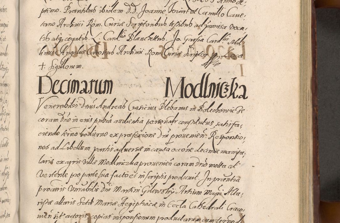 Zdjęcie nr 425 dla obiektu archiwalnego: Acta actorum causarum sententiarum tam diffinitiuarum quam interloquutorisrum decretorum obligationum quietationum procuratorum constitutionum etc. etc. coram Reverendo Domino Paulo Dembski Dei et Apostolice Sedis Gratia Episcopalo Dicensis Suffraganeo Canonico Vicario in Spiritualibus et Officiali Generali Cracoviensis ad Annum Domini Millesimum Sexcentesimum Undecimum cuius indictio octava pontificatus Sanctissimi Domini Nostri Domini Pauli Divina Providentia Papae Vti foeliciter continuantur