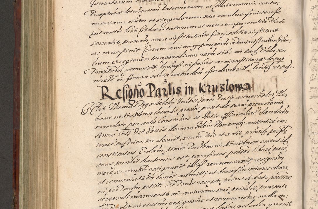 Zdjęcie nr 768 dla obiektu archiwalnego: Acta actorum causarum sententiarum tam diffinitiuarum quam interloquutorisrum decretorum obligationum quietationum procuratorum constitutionum etc. etc. coram Reverendo Domino Paulo Dembski Dei et Apostolice Sedis Gratia Episcopalo Dicensis Suffraganeo Canonico Vicario in Spiritualibus et Officiali Generali Cracoviensis ad Annum Domini Millesimum Sexcentesimum Undecimum cuius indictio octava pontificatus Sanctissimi Domini Nostri Domini Pauli Divina Providentia Papae Vti foeliciter continuantur