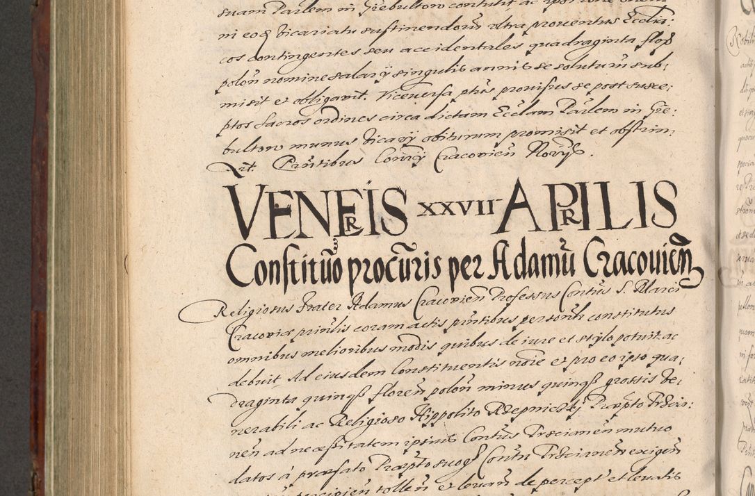 Zdjęcie nr 742 dla obiektu archiwalnego: Acta actorum causarum sententiarum tam diffinitiuarum quam interloquutorisrum decretorum obligationum quietationum procuratorum constitutionum etc. etc. coram Reverendo Domino Paulo Dembski Dei et Apostolice Sedis Gratia Episcopalo Dicensis Suffraganeo Canonico Vicario in Spiritualibus et Officiali Generali Cracoviensis ad Annum Domini Millesimum Sexcentesimum Undecimum cuius indictio octava pontificatus Sanctissimi Domini Nostri Domini Pauli Divina Providentia Papae Vti foeliciter continuantur