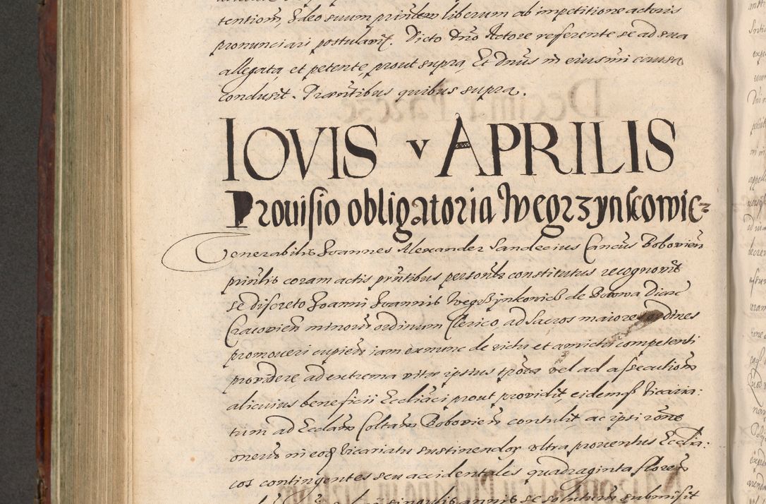 Zdjęcie nr 718 dla obiektu archiwalnego: Acta actorum causarum sententiarum tam diffinitiuarum quam interloquutorisrum decretorum obligationum quietationum procuratorum constitutionum etc. etc. coram Reverendo Domino Paulo Dembski Dei et Apostolice Sedis Gratia Episcopalo Dicensis Suffraganeo Canonico Vicario in Spiritualibus et Officiali Generali Cracoviensis ad Annum Domini Millesimum Sexcentesimum Undecimum cuius indictio octava pontificatus Sanctissimi Domini Nostri Domini Pauli Divina Providentia Papae Vti foeliciter continuantur