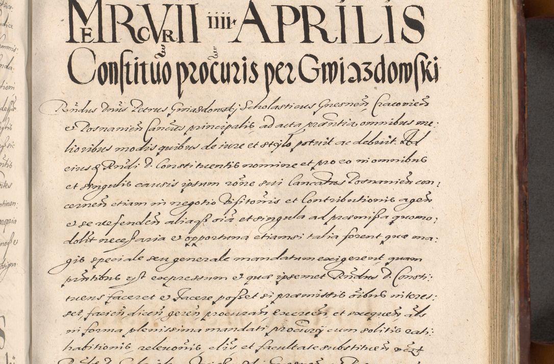 Zdjęcie nr 715 dla obiektu archiwalnego: Acta actorum causarum sententiarum tam diffinitiuarum quam interloquutorisrum decretorum obligationum quietationum procuratorum constitutionum etc. etc. coram Reverendo Domino Paulo Dembski Dei et Apostolice Sedis Gratia Episcopalo Dicensis Suffraganeo Canonico Vicario in Spiritualibus et Officiali Generali Cracoviensis ad Annum Domini Millesimum Sexcentesimum Undecimum cuius indictio octava pontificatus Sanctissimi Domini Nostri Domini Pauli Divina Providentia Papae Vti foeliciter continuantur