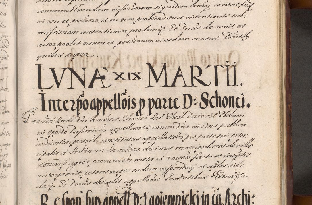 Zdjęcie nr 687 dla obiektu archiwalnego: Acta actorum causarum sententiarum tam diffinitiuarum quam interloquutorisrum decretorum obligationum quietationum procuratorum constitutionum etc. etc. coram Reverendo Domino Paulo Dembski Dei et Apostolice Sedis Gratia Episcopalo Dicensis Suffraganeo Canonico Vicario in Spiritualibus et Officiali Generali Cracoviensis ad Annum Domini Millesimum Sexcentesimum Undecimum cuius indictio octava pontificatus Sanctissimi Domini Nostri Domini Pauli Divina Providentia Papae Vti foeliciter continuantur