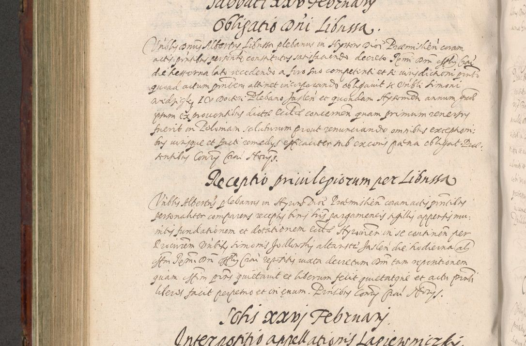 Zdjęcie nr 666 dla obiektu archiwalnego: Acta actorum causarum sententiarum tam diffinitiuarum quam interloquutorisrum decretorum obligationum quietationum procuratorum constitutionum etc. etc. coram Reverendo Domino Paulo Dembski Dei et Apostolice Sedis Gratia Episcopalo Dicensis Suffraganeo Canonico Vicario in Spiritualibus et Officiali Generali Cracoviensis ad Annum Domini Millesimum Sexcentesimum Undecimum cuius indictio octava pontificatus Sanctissimi Domini Nostri Domini Pauli Divina Providentia Papae Vti foeliciter continuantur