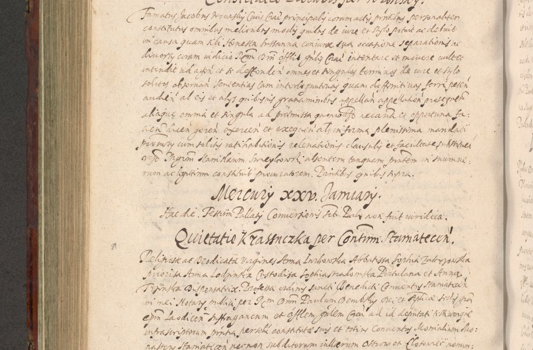 Zdjęcie nr 620 dla obiektu archiwalnego: Acta actorum causarum sententiarum tam diffinitiuarum quam interloquutorisrum decretorum obligationum quietationum procuratorum constitutionum etc. etc. coram Reverendo Domino Paulo Dembski Dei et Apostolice Sedis Gratia Episcopalo Dicensis Suffraganeo Canonico Vicario in Spiritualibus et Officiali Generali Cracoviensis ad Annum Domini Millesimum Sexcentesimum Undecimum cuius indictio octava pontificatus Sanctissimi Domini Nostri Domini Pauli Divina Providentia Papae Vti foeliciter continuantur