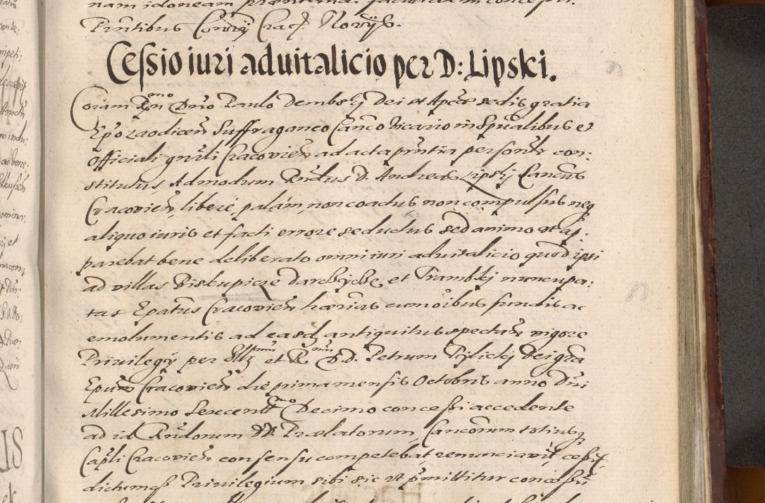 Zdjęcie nr 985 dla obiektu archiwalnego: Acta actorum causarum sententiarum tam diffinitiuarum quam interloquutorisrum decretorum obligationum quietationum procuratorum constitutionum etc. etc. coram Reverendo Domino Paulo Dembski Dei et Apostolice Sedis Gratia Episcopalo Dicensis Suffraganeo Canonico Vicario in Spiritualibus et Officiali Generali Cracoviensis ad Annum Domini Millesimum Sexcentesimum Undecimum cuius indictio octava pontificatus Sanctissimi Domini Nostri Domini Pauli Divina Providentia Papae Vti foeliciter continuantur