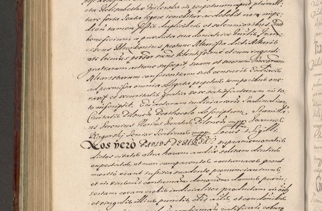 Zdjęcie nr 974 dla obiektu archiwalnego: Acta actorum causarum sententiarum tam diffinitiuarum quam interloquutorisrum decretorum obligationum quietationum procuratorum constitutionum etc. etc. coram Reverendo Domino Paulo Dembski Dei et Apostolice Sedis Gratia Episcopalo Dicensis Suffraganeo Canonico Vicario in Spiritualibus et Officiali Generali Cracoviensis ad Annum Domini Millesimum Sexcentesimum Undecimum cuius indictio octava pontificatus Sanctissimi Domini Nostri Domini Pauli Divina Providentia Papae Vti foeliciter continuantur