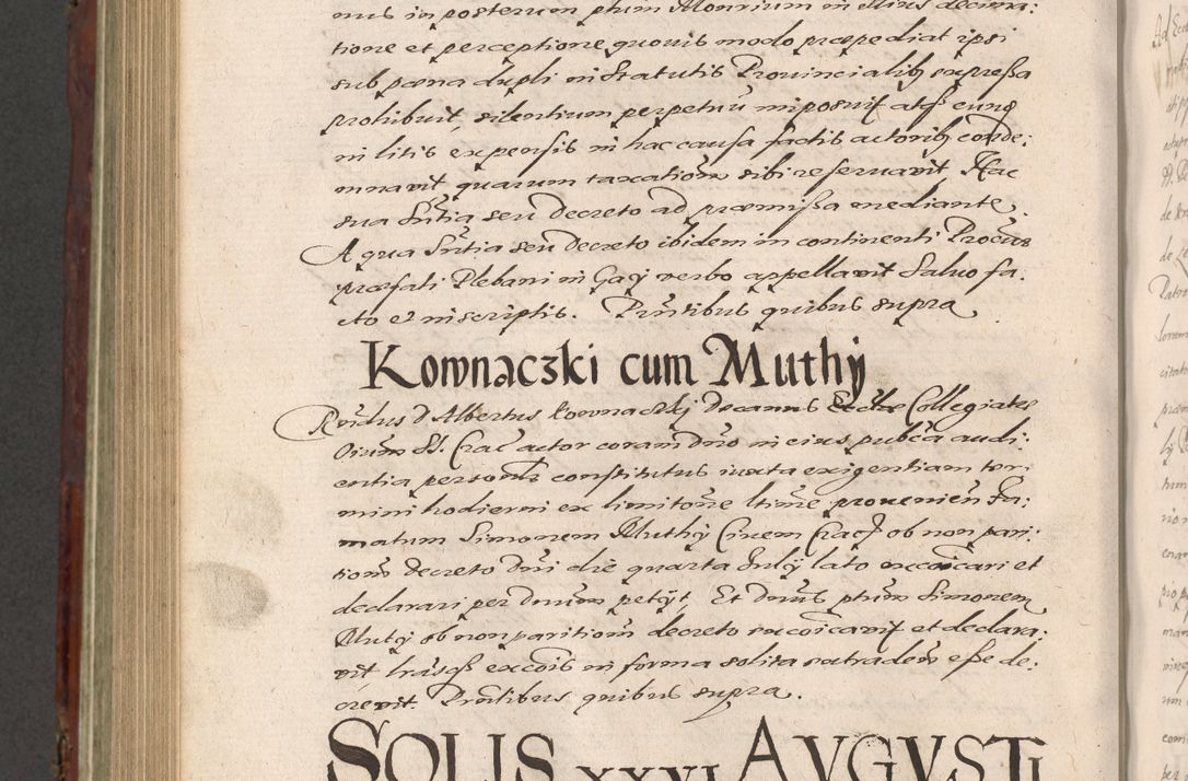 Zdjęcie nr 924 dla obiektu archiwalnego: Acta actorum causarum sententiarum tam diffinitiuarum quam interloquutorisrum decretorum obligationum quietationum procuratorum constitutionum etc. etc. coram Reverendo Domino Paulo Dembski Dei et Apostolice Sedis Gratia Episcopalo Dicensis Suffraganeo Canonico Vicario in Spiritualibus et Officiali Generali Cracoviensis ad Annum Domini Millesimum Sexcentesimum Undecimum cuius indictio octava pontificatus Sanctissimi Domini Nostri Domini Pauli Divina Providentia Papae Vti foeliciter continuantur
