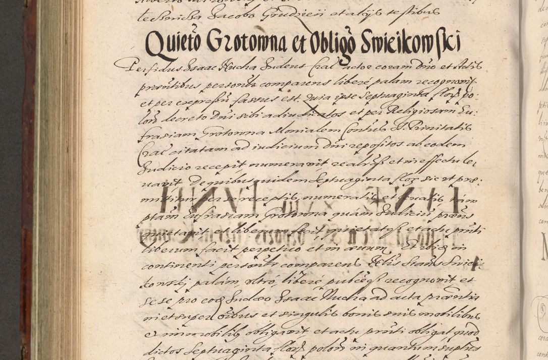 Zdjęcie nr 844 dla obiektu archiwalnego: Acta actorum causarum sententiarum tam diffinitiuarum quam interloquutorisrum decretorum obligationum quietationum procuratorum constitutionum etc. etc. coram Reverendo Domino Paulo Dembski Dei et Apostolice Sedis Gratia Episcopalo Dicensis Suffraganeo Canonico Vicario in Spiritualibus et Officiali Generali Cracoviensis ad Annum Domini Millesimum Sexcentesimum Undecimum cuius indictio octava pontificatus Sanctissimi Domini Nostri Domini Pauli Divina Providentia Papae Vti foeliciter continuantur