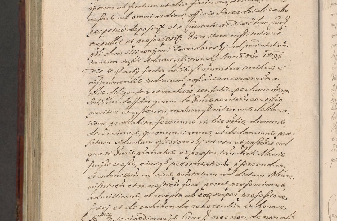 Zdjęcie nr 1460 dla obiektu archiwalnego: Acta actorum causarum sententiarum tam diffinitiuarum quam interloquutorisrum decretorum obligationum quietationum procuratorum constitutionum etc. etc. coram Reverendo Domino Paulo Dembski Dei et Apostolice Sedis Gratia Episcopalo Dicensis Suffraganeo Canonico Vicario in Spiritualibus et Officiali Generali Cracoviensis ad Annum Domini Millesimum Sexcentesimum Undecimum cuius indictio octava pontificatus Sanctissimi Domini Nostri Domini Pauli Divina Providentia Papae Vti foeliciter continuantur