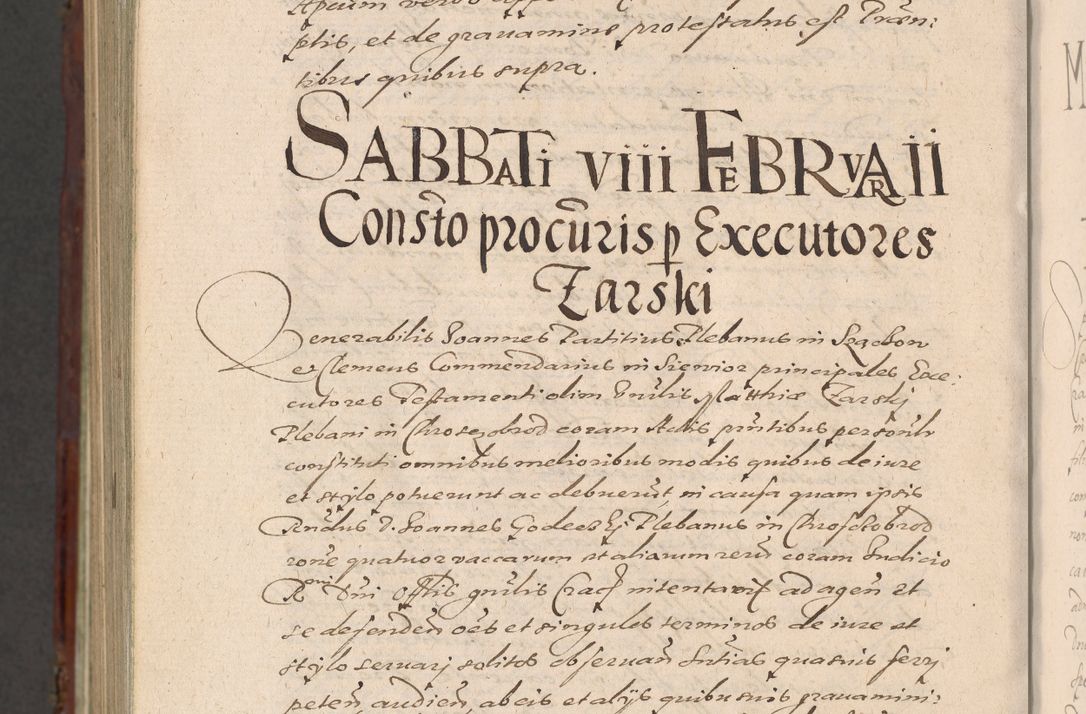 Zdjęcie nr 1456 dla obiektu archiwalnego: Acta actorum causarum sententiarum tam diffinitiuarum quam interloquutorisrum decretorum obligationum quietationum procuratorum constitutionum etc. etc. coram Reverendo Domino Paulo Dembski Dei et Apostolice Sedis Gratia Episcopalo Dicensis Suffraganeo Canonico Vicario in Spiritualibus et Officiali Generali Cracoviensis ad Annum Domini Millesimum Sexcentesimum Undecimum cuius indictio octava pontificatus Sanctissimi Domini Nostri Domini Pauli Divina Providentia Papae Vti foeliciter continuantur