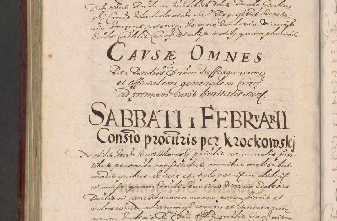 Zdjęcie nr 1448 dla obiektu archiwalnego: Acta actorum causarum sententiarum tam diffinitiuarum quam interloquutorisrum decretorum obligationum quietationum procuratorum constitutionum etc. etc. coram Reverendo Domino Paulo Dembski Dei et Apostolice Sedis Gratia Episcopalo Dicensis Suffraganeo Canonico Vicario in Spiritualibus et Officiali Generali Cracoviensis ad Annum Domini Millesimum Sexcentesimum Undecimum cuius indictio octava pontificatus Sanctissimi Domini Nostri Domini Pauli Divina Providentia Papae Vti foeliciter continuantur