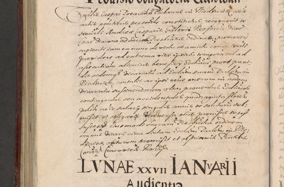 Zdjęcie nr 1440 dla obiektu archiwalnego: Acta actorum causarum sententiarum tam diffinitiuarum quam interloquutorisrum decretorum obligationum quietationum procuratorum constitutionum etc. etc. coram Reverendo Domino Paulo Dembski Dei et Apostolice Sedis Gratia Episcopalo Dicensis Suffraganeo Canonico Vicario in Spiritualibus et Officiali Generali Cracoviensis ad Annum Domini Millesimum Sexcentesimum Undecimum cuius indictio octava pontificatus Sanctissimi Domini Nostri Domini Pauli Divina Providentia Papae Vti foeliciter continuantur
