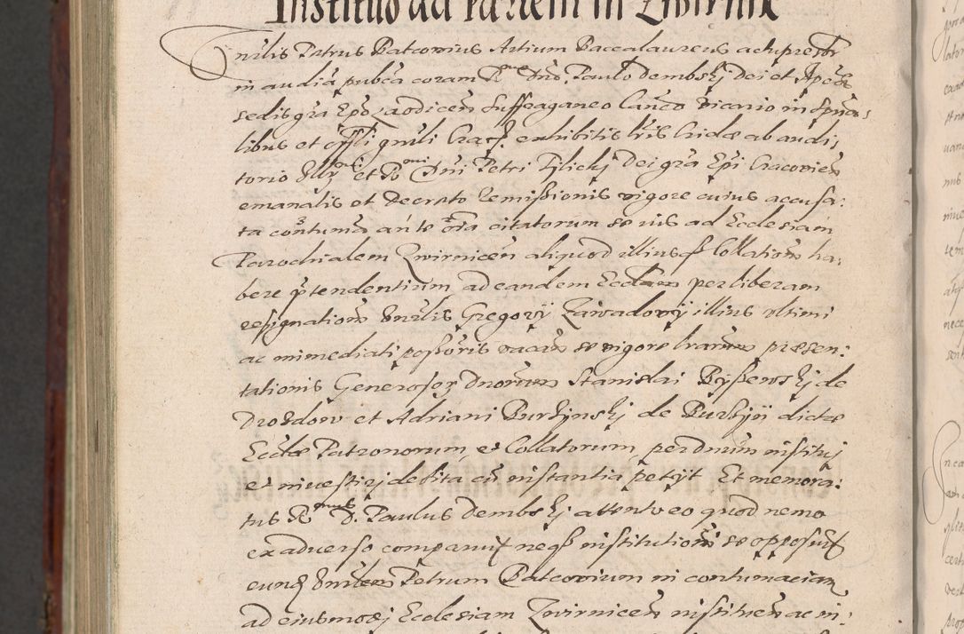 Zdjęcie nr 1438 dla obiektu archiwalnego: Acta actorum causarum sententiarum tam diffinitiuarum quam interloquutorisrum decretorum obligationum quietationum procuratorum constitutionum etc. etc. coram Reverendo Domino Paulo Dembski Dei et Apostolice Sedis Gratia Episcopalo Dicensis Suffraganeo Canonico Vicario in Spiritualibus et Officiali Generali Cracoviensis ad Annum Domini Millesimum Sexcentesimum Undecimum cuius indictio octava pontificatus Sanctissimi Domini Nostri Domini Pauli Divina Providentia Papae Vti foeliciter continuantur
