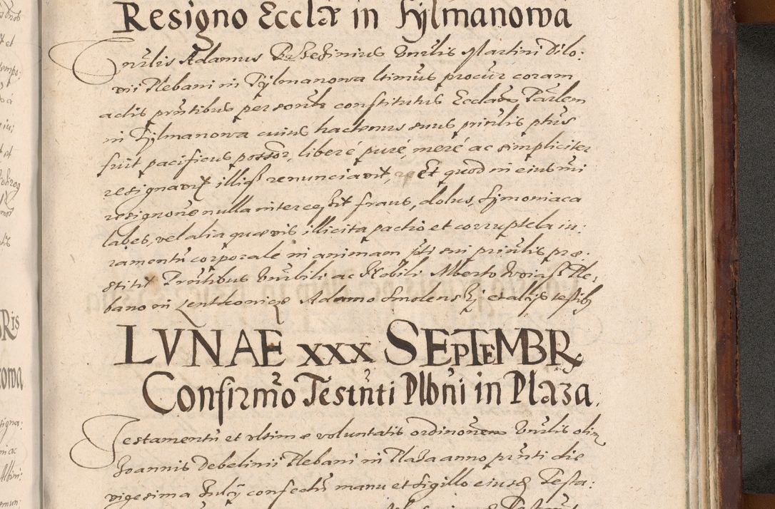 Zdjęcie nr 1403 dla obiektu archiwalnego: Acta actorum causarum sententiarum tam diffinitiuarum quam interloquutorisrum decretorum obligationum quietationum procuratorum constitutionum etc. etc. coram Reverendo Domino Paulo Dembski Dei et Apostolice Sedis Gratia Episcopalo Dicensis Suffraganeo Canonico Vicario in Spiritualibus et Officiali Generali Cracoviensis ad Annum Domini Millesimum Sexcentesimum Undecimum cuius indictio octava pontificatus Sanctissimi Domini Nostri Domini Pauli Divina Providentia Papae Vti foeliciter continuantur