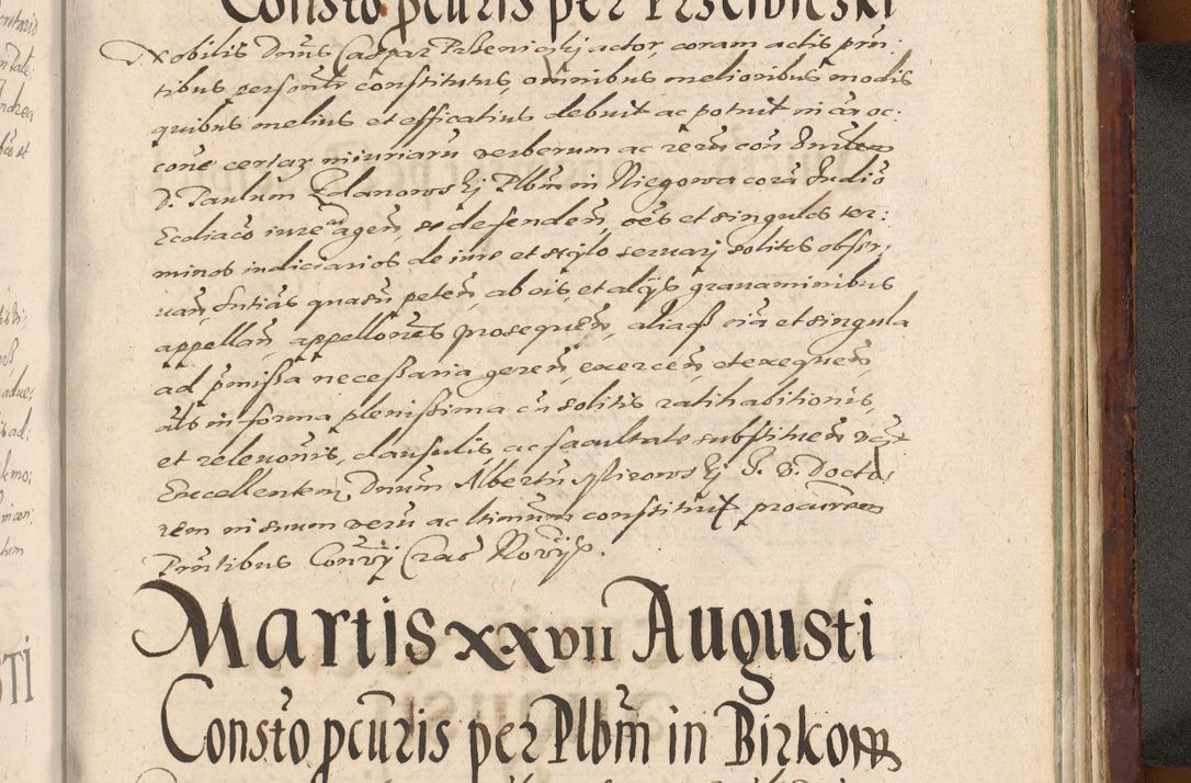 Zdjęcie nr 1397 dla obiektu archiwalnego: Acta actorum causarum sententiarum tam diffinitiuarum quam interloquutorisrum decretorum obligationum quietationum procuratorum constitutionum etc. etc. coram Reverendo Domino Paulo Dembski Dei et Apostolice Sedis Gratia Episcopalo Dicensis Suffraganeo Canonico Vicario in Spiritualibus et Officiali Generali Cracoviensis ad Annum Domini Millesimum Sexcentesimum Undecimum cuius indictio octava pontificatus Sanctissimi Domini Nostri Domini Pauli Divina Providentia Papae Vti foeliciter continuantur