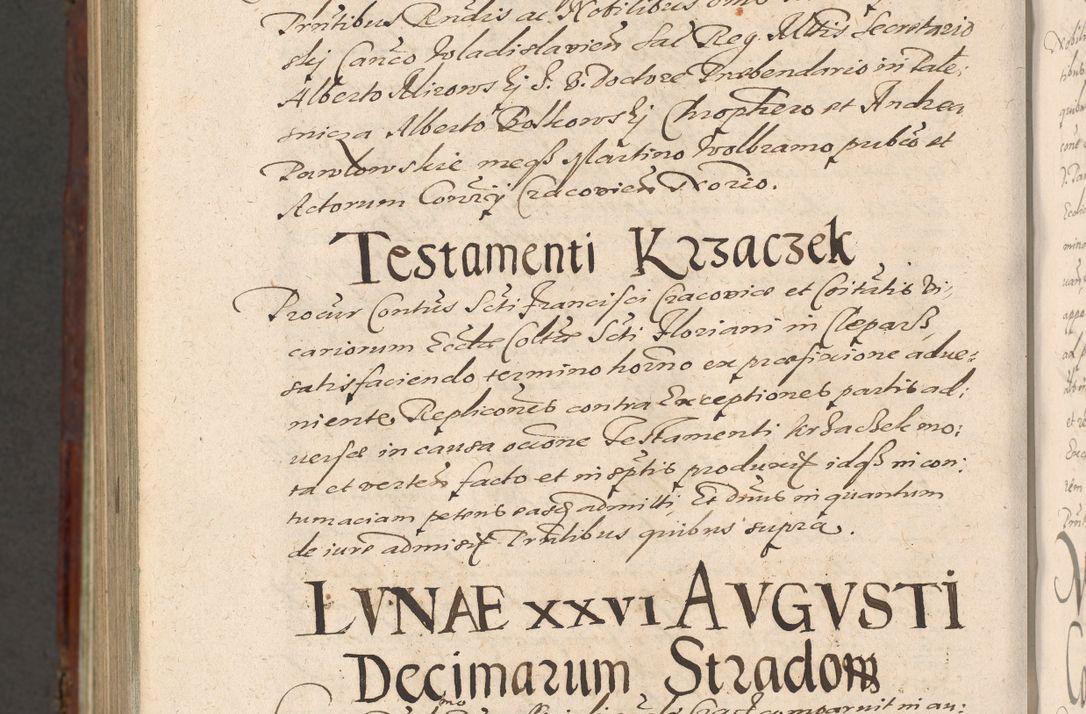 Zdjęcie nr 1396 dla obiektu archiwalnego: Acta actorum causarum sententiarum tam diffinitiuarum quam interloquutorisrum decretorum obligationum quietationum procuratorum constitutionum etc. etc. coram Reverendo Domino Paulo Dembski Dei et Apostolice Sedis Gratia Episcopalo Dicensis Suffraganeo Canonico Vicario in Spiritualibus et Officiali Generali Cracoviensis ad Annum Domini Millesimum Sexcentesimum Undecimum cuius indictio octava pontificatus Sanctissimi Domini Nostri Domini Pauli Divina Providentia Papae Vti foeliciter continuantur