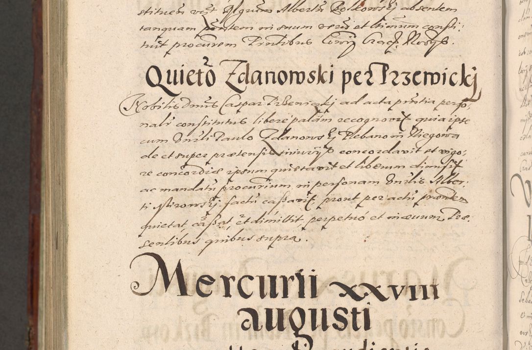 Zdjęcie nr 1398 dla obiektu archiwalnego: Acta actorum causarum sententiarum tam diffinitiuarum quam interloquutorisrum decretorum obligationum quietationum procuratorum constitutionum etc. etc. coram Reverendo Domino Paulo Dembski Dei et Apostolice Sedis Gratia Episcopalo Dicensis Suffraganeo Canonico Vicario in Spiritualibus et Officiali Generali Cracoviensis ad Annum Domini Millesimum Sexcentesimum Undecimum cuius indictio octava pontificatus Sanctissimi Domini Nostri Domini Pauli Divina Providentia Papae Vti foeliciter continuantur