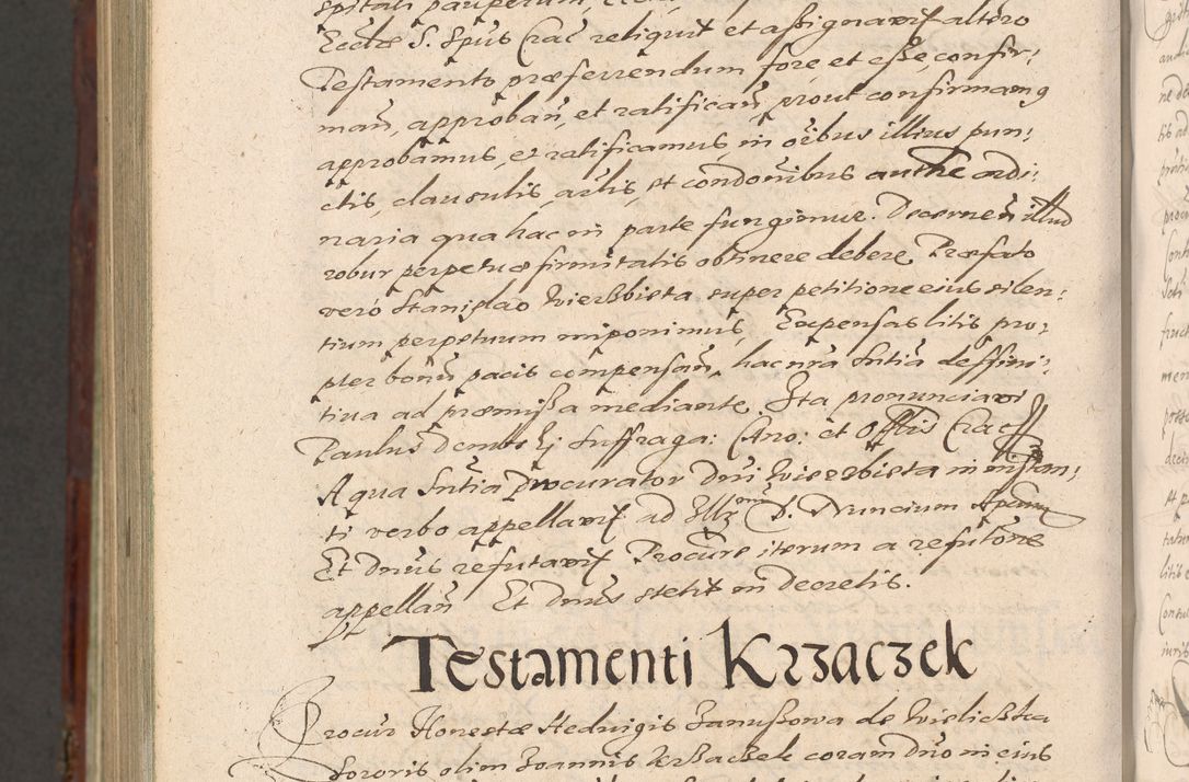 Zdjęcie nr 1390 dla obiektu archiwalnego: Acta actorum causarum sententiarum tam diffinitiuarum quam interloquutorisrum decretorum obligationum quietationum procuratorum constitutionum etc. etc. coram Reverendo Domino Paulo Dembski Dei et Apostolice Sedis Gratia Episcopalo Dicensis Suffraganeo Canonico Vicario in Spiritualibus et Officiali Generali Cracoviensis ad Annum Domini Millesimum Sexcentesimum Undecimum cuius indictio octava pontificatus Sanctissimi Domini Nostri Domini Pauli Divina Providentia Papae Vti foeliciter continuantur