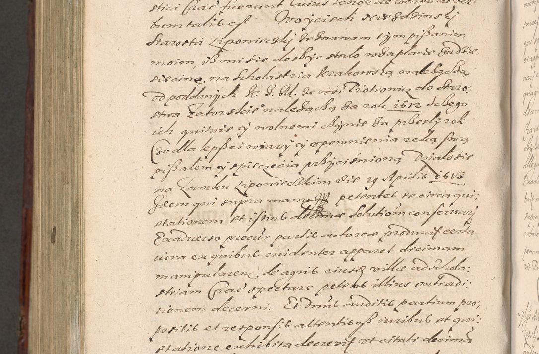 Zdjęcie nr 1370 dla obiektu archiwalnego: Acta actorum causarum sententiarum tam diffinitiuarum quam interloquutorisrum decretorum obligationum quietationum procuratorum constitutionum etc. etc. coram Reverendo Domino Paulo Dembski Dei et Apostolice Sedis Gratia Episcopalo Dicensis Suffraganeo Canonico Vicario in Spiritualibus et Officiali Generali Cracoviensis ad Annum Domini Millesimum Sexcentesimum Undecimum cuius indictio octava pontificatus Sanctissimi Domini Nostri Domini Pauli Divina Providentia Papae Vti foeliciter continuantur