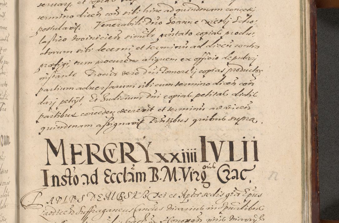 Zdjęcie nr 1363 dla obiektu archiwalnego: Acta actorum causarum sententiarum tam diffinitiuarum quam interloquutorisrum decretorum obligationum quietationum procuratorum constitutionum etc. etc. coram Reverendo Domino Paulo Dembski Dei et Apostolice Sedis Gratia Episcopalo Dicensis Suffraganeo Canonico Vicario in Spiritualibus et Officiali Generali Cracoviensis ad Annum Domini Millesimum Sexcentesimum Undecimum cuius indictio octava pontificatus Sanctissimi Domini Nostri Domini Pauli Divina Providentia Papae Vti foeliciter continuantur