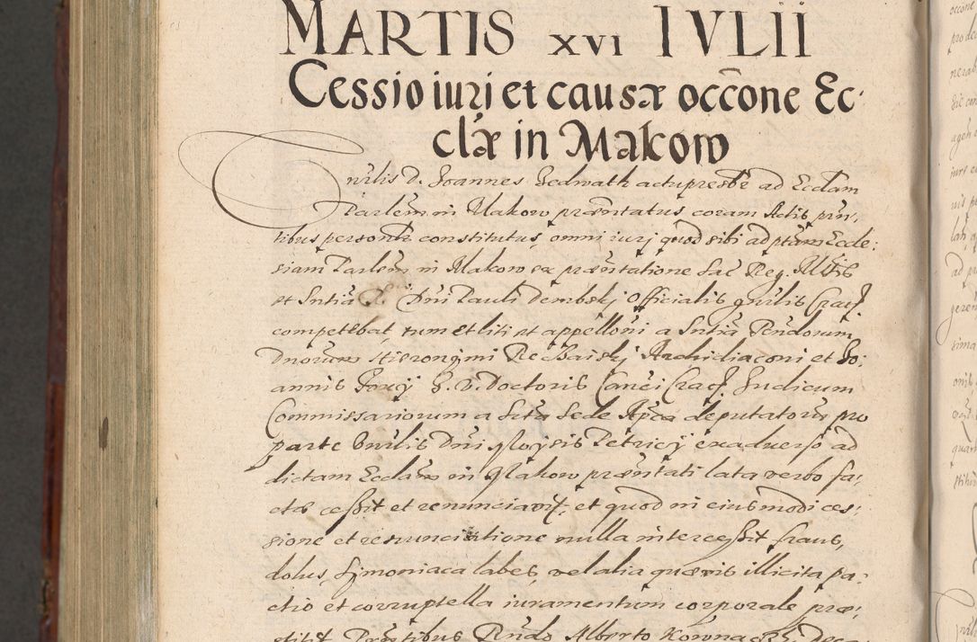 Zdjęcie nr 1360 dla obiektu archiwalnego: Acta actorum causarum sententiarum tam diffinitiuarum quam interloquutorisrum decretorum obligationum quietationum procuratorum constitutionum etc. etc. coram Reverendo Domino Paulo Dembski Dei et Apostolice Sedis Gratia Episcopalo Dicensis Suffraganeo Canonico Vicario in Spiritualibus et Officiali Generali Cracoviensis ad Annum Domini Millesimum Sexcentesimum Undecimum cuius indictio octava pontificatus Sanctissimi Domini Nostri Domini Pauli Divina Providentia Papae Vti foeliciter continuantur