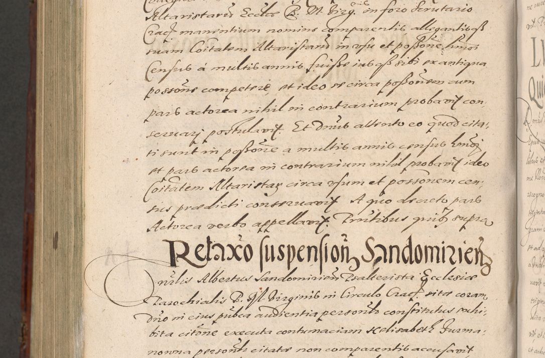 Zdjęcie nr 1350 dla obiektu archiwalnego: Acta actorum causarum sententiarum tam diffinitiuarum quam interloquutorisrum decretorum obligationum quietationum procuratorum constitutionum etc. etc. coram Reverendo Domino Paulo Dembski Dei et Apostolice Sedis Gratia Episcopalo Dicensis Suffraganeo Canonico Vicario in Spiritualibus et Officiali Generali Cracoviensis ad Annum Domini Millesimum Sexcentesimum Undecimum cuius indictio octava pontificatus Sanctissimi Domini Nostri Domini Pauli Divina Providentia Papae Vti foeliciter continuantur