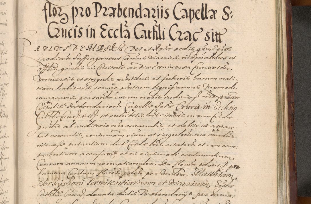 Zdjęcie nr 1303 dla obiektu archiwalnego: Acta actorum causarum sententiarum tam diffinitiuarum quam interloquutorisrum decretorum obligationum quietationum procuratorum constitutionum etc. etc. coram Reverendo Domino Paulo Dembski Dei et Apostolice Sedis Gratia Episcopalo Dicensis Suffraganeo Canonico Vicario in Spiritualibus et Officiali Generali Cracoviensis ad Annum Domini Millesimum Sexcentesimum Undecimum cuius indictio octava pontificatus Sanctissimi Domini Nostri Domini Pauli Divina Providentia Papae Vti foeliciter continuantur