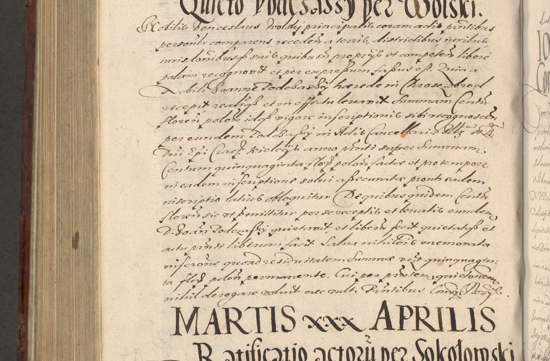 Zdjęcie nr 1284 dla obiektu archiwalnego: Acta actorum causarum sententiarum tam diffinitiuarum quam interloquutorisrum decretorum obligationum quietationum procuratorum constitutionum etc. etc. coram Reverendo Domino Paulo Dembski Dei et Apostolice Sedis Gratia Episcopalo Dicensis Suffraganeo Canonico Vicario in Spiritualibus et Officiali Generali Cracoviensis ad Annum Domini Millesimum Sexcentesimum Undecimum cuius indictio octava pontificatus Sanctissimi Domini Nostri Domini Pauli Divina Providentia Papae Vti foeliciter continuantur