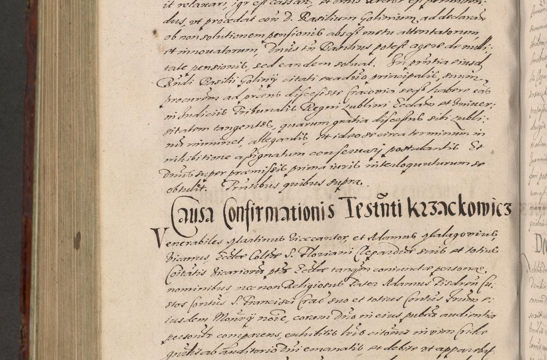 Zdjęcie nr 1270 dla obiektu archiwalnego: Acta actorum causarum sententiarum tam diffinitiuarum quam interloquutorisrum decretorum obligationum quietationum procuratorum constitutionum etc. etc. coram Reverendo Domino Paulo Dembski Dei et Apostolice Sedis Gratia Episcopalo Dicensis Suffraganeo Canonico Vicario in Spiritualibus et Officiali Generali Cracoviensis ad Annum Domini Millesimum Sexcentesimum Undecimum cuius indictio octava pontificatus Sanctissimi Domini Nostri Domini Pauli Divina Providentia Papae Vti foeliciter continuantur