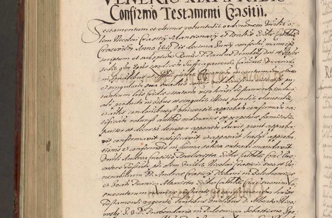 Zdjęcie nr 1258 dla obiektu archiwalnego: Acta actorum causarum sententiarum tam diffinitiuarum quam interloquutorisrum decretorum obligationum quietationum procuratorum constitutionum etc. etc. coram Reverendo Domino Paulo Dembski Dei et Apostolice Sedis Gratia Episcopalo Dicensis Suffraganeo Canonico Vicario in Spiritualibus et Officiali Generali Cracoviensis ad Annum Domini Millesimum Sexcentesimum Undecimum cuius indictio octava pontificatus Sanctissimi Domini Nostri Domini Pauli Divina Providentia Papae Vti foeliciter continuantur
