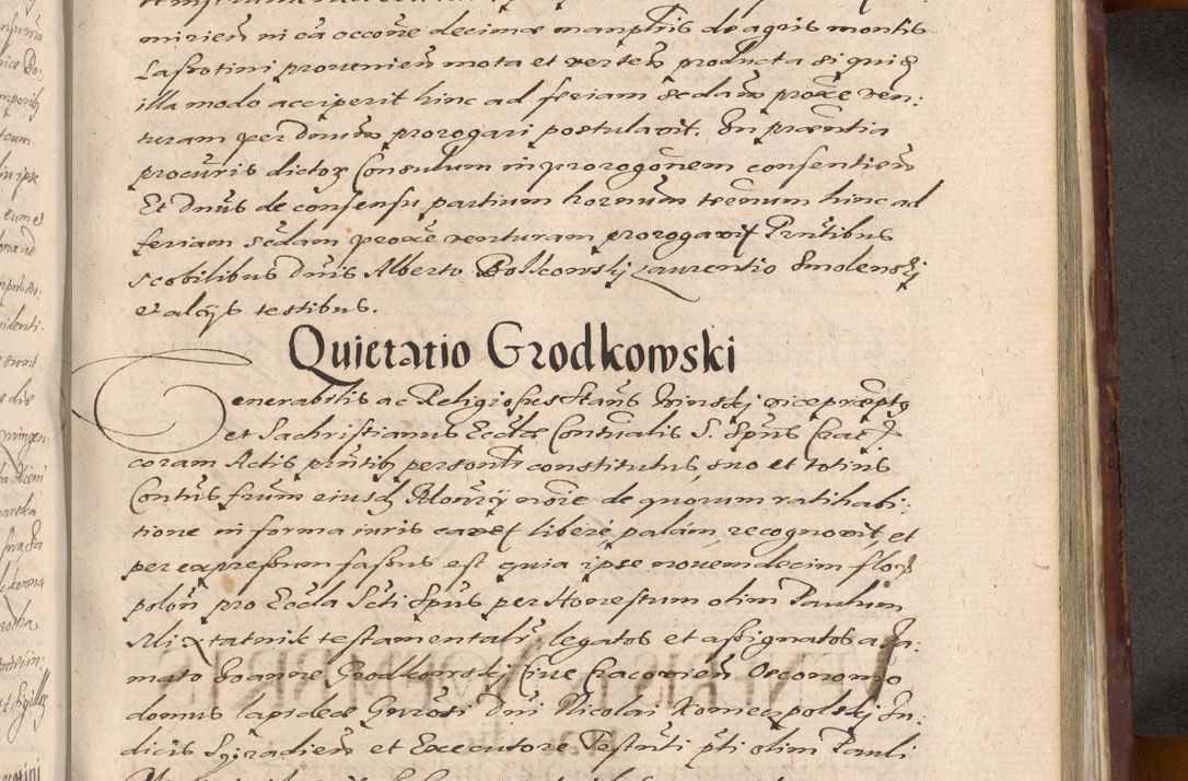 Zdjęcie nr 1009 dla obiektu archiwalnego: Acta actorum causarum sententiarum tam diffinitiuarum quam interloquutorisrum decretorum obligationum quietationum procuratorum constitutionum etc. etc. coram Reverendo Domino Paulo Dembski Dei et Apostolice Sedis Gratia Episcopalo Dicensis Suffraganeo Canonico Vicario in Spiritualibus et Officiali Generali Cracoviensis ad Annum Domini Millesimum Sexcentesimum Undecimum cuius indictio octava pontificatus Sanctissimi Domini Nostri Domini Pauli Divina Providentia Papae Vti foeliciter continuantur