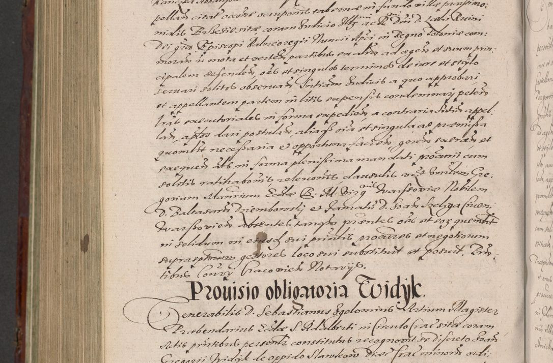Zdjęcie nr 1216 dla obiektu archiwalnego: Acta actorum causarum sententiarum tam diffinitiuarum quam interloquutorisrum decretorum obligationum quietationum procuratorum constitutionum etc. etc. coram Reverendo Domino Paulo Dembski Dei et Apostolice Sedis Gratia Episcopalo Dicensis Suffraganeo Canonico Vicario in Spiritualibus et Officiali Generali Cracoviensis ad Annum Domini Millesimum Sexcentesimum Undecimum cuius indictio octava pontificatus Sanctissimi Domini Nostri Domini Pauli Divina Providentia Papae Vti foeliciter continuantur