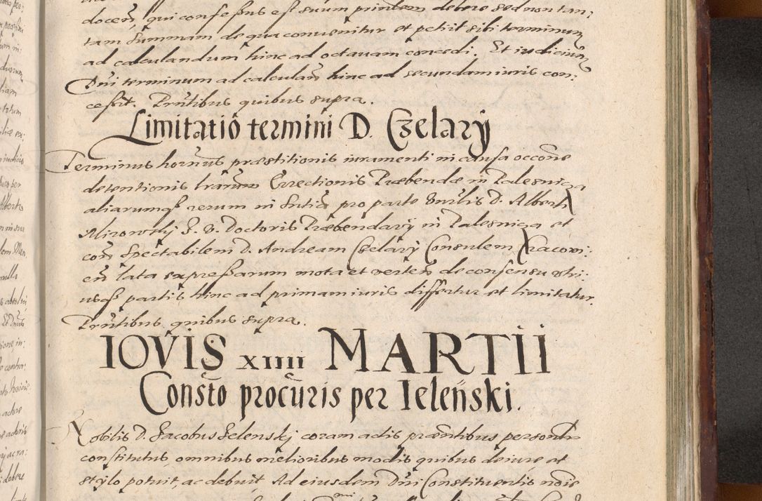 Zdjęcie nr 1213 dla obiektu archiwalnego: Acta actorum causarum sententiarum tam diffinitiuarum quam interloquutorisrum decretorum obligationum quietationum procuratorum constitutionum etc. etc. coram Reverendo Domino Paulo Dembski Dei et Apostolice Sedis Gratia Episcopalo Dicensis Suffraganeo Canonico Vicario in Spiritualibus et Officiali Generali Cracoviensis ad Annum Domini Millesimum Sexcentesimum Undecimum cuius indictio octava pontificatus Sanctissimi Domini Nostri Domini Pauli Divina Providentia Papae Vti foeliciter continuantur