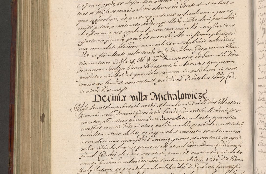 Zdjęcie nr 1210 dla obiektu archiwalnego: Acta actorum causarum sententiarum tam diffinitiuarum quam interloquutorisrum decretorum obligationum quietationum procuratorum constitutionum etc. etc. coram Reverendo Domino Paulo Dembski Dei et Apostolice Sedis Gratia Episcopalo Dicensis Suffraganeo Canonico Vicario in Spiritualibus et Officiali Generali Cracoviensis ad Annum Domini Millesimum Sexcentesimum Undecimum cuius indictio octava pontificatus Sanctissimi Domini Nostri Domini Pauli Divina Providentia Papae Vti foeliciter continuantur